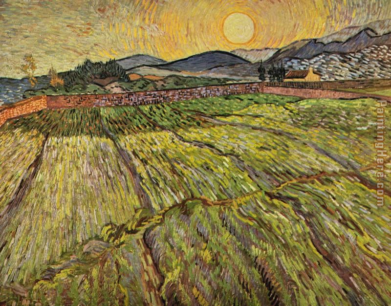 Enclosed Field with Rising Sun painting - Vincent van Gogh Enclosed Field with Rising Sun art painting